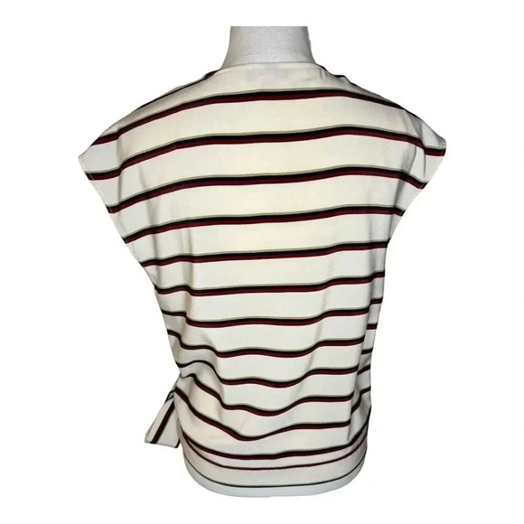 VINCE CAMUTO Women’s Small Striped Side-Tie Surplice Top - Picture 3 of 7